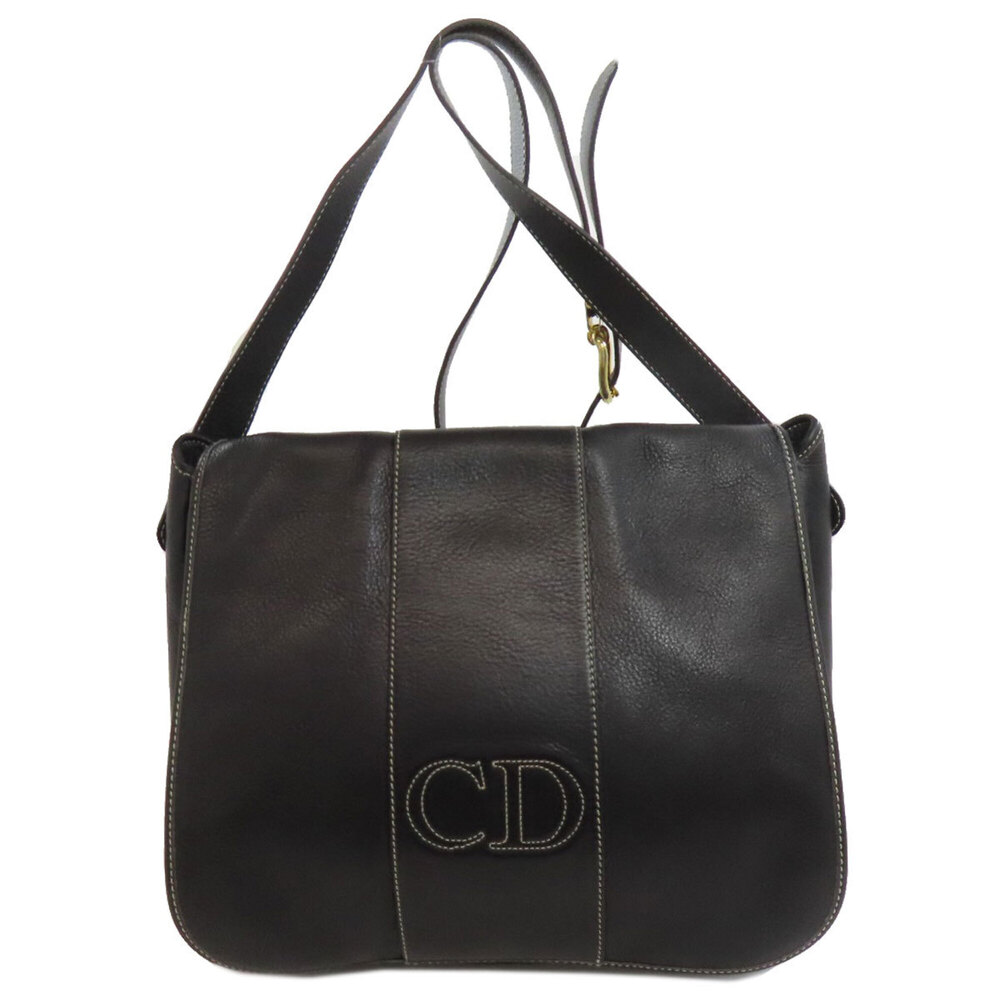 CHRISTIAN DIOR Black Leather Shoulder Bag - Picture 1 of 11